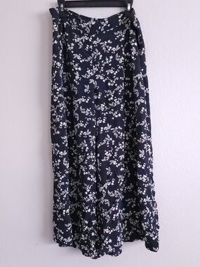 Kachel x Anthropologie Wide Leg Floral Culottes Pants Navy White Size 6